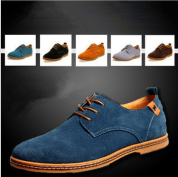 Размер 38-47 новый 2014 замша натуральная кожа обувь мужская оксфорды свободного покроя мокасины кроссовки для мужчин ботинок квартир #Y8011358Q