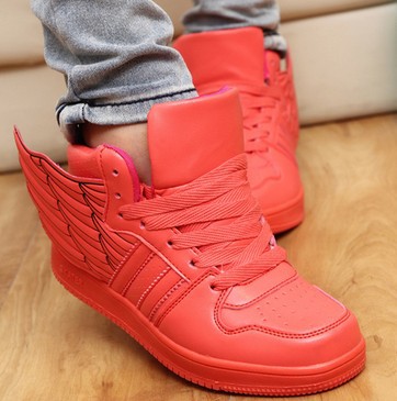 Free shipping Man Women Jeremy Scott Wings 2 0 Shoes Black jeremy scott wings sneakers js