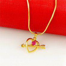 GN044 Perfect Fashion Jewelry For Men and Women 24K Gold Plated Necklaces Cupid Pendant Necklaces Gold Chain Exquisite Craft