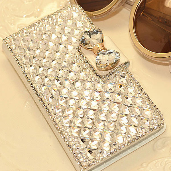 new Bling 3D rhinestone flip case diamond phone case PU skin Leather for Apple iphone 5