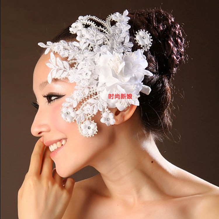 2015 new White bride hair accessory accessories fedoras marriage accessories 