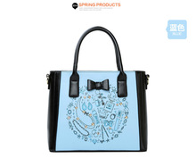 2014 New Arrival Fashion Woman Shoulder Bag Print Square Handbags Bow Decor PU Leather Messenger Bags