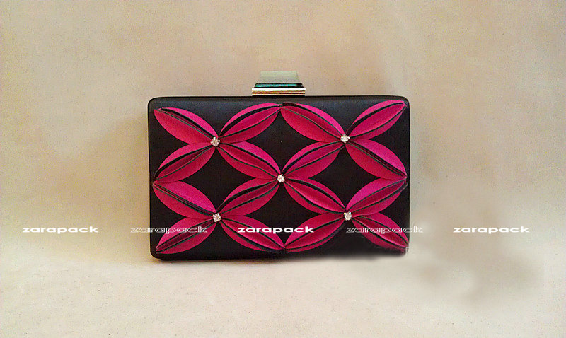 Designer 3d flower with rhinestone Hard CASE Chain Shoulder Bag Purse Women Handbag Box Clutch