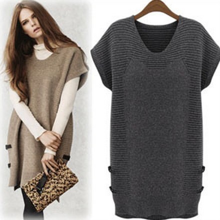 2015 Winter Autumn Jumpers Dress Sweater Casual Knitted Plus size European 5X...