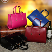 Top Fasion New Solid Bag 2014 style Ms Handbag Genuine Cowhide Leather Shoulder Messenger Totes and