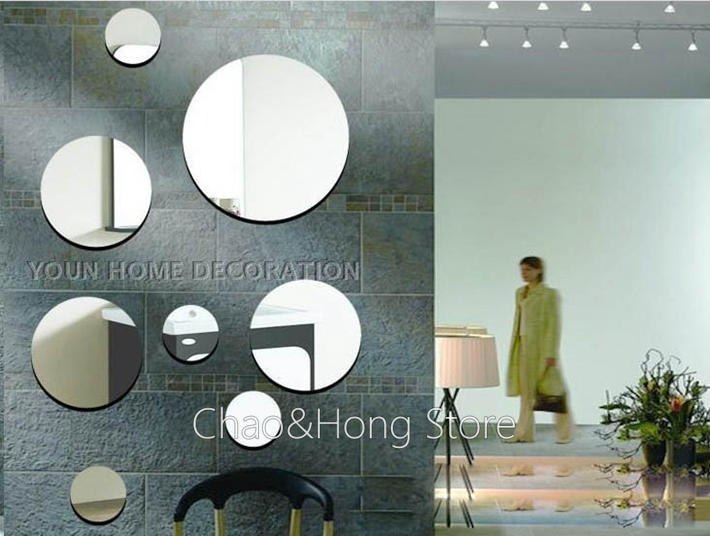 Whole 2017 Home Decoration Mural Free 3d Mirror Wall Free 8 Pcs Per Set Round Mirror Wall Stickers For Home Decor 3d Sticker Ps Arylic B