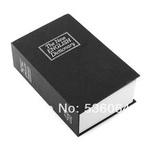 Hot Black Steel Dictionary Hidden Secret Book Safe Money Box Security Key Lock