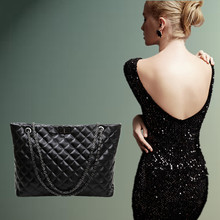 2014 black cowhide chain bag women s handbag fashion greens women s genuine leather shoulder bag