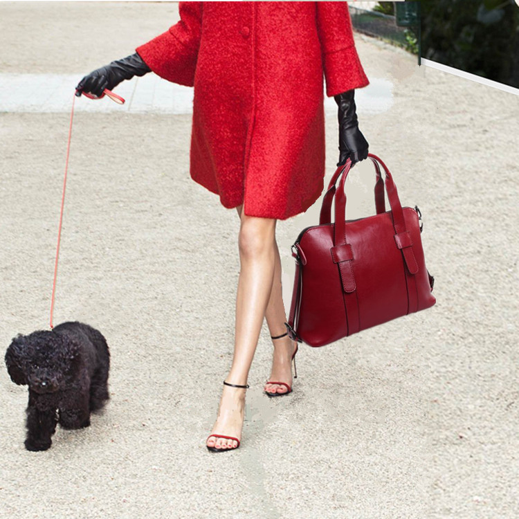 Head layer cowhide High quality fashion 2014 women s handbag genuine leather shoulder bag solid color