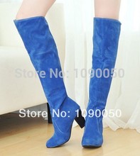 2014 autumn and spring knee length boots single high heeled shoes thick high heel long Martin