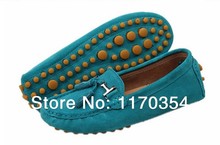 Free Shipping 2014 Hot Sale High Quality Genuine Leather Shoes Women Flat Shoes Gommini Sole Ladies