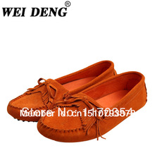 Free Shipping Suede Leather Tassel Gommini Fashion Shoes Flat Single Shoes Genuine Leather Women Shoes Driving Shoes WD-2089
