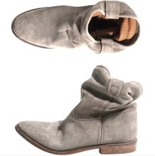 Isabel Marant Jenny Crisi Suede Concealed Wedge Biker Boots