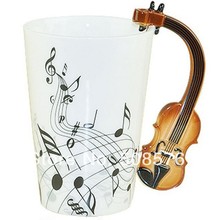 High Quality Music Cup Violin Enamel Cup England style Coffee Cup Great Gift Free Shipping