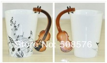 High Quality Music Cup Violin Enamel Cup England style Coffee Cup Great Gift Free Shipping