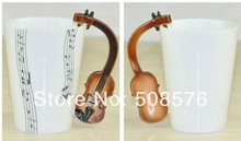 High Quality Music Cup Violin Enamel Cup England style Coffee Cup Great Gift Free Shipping