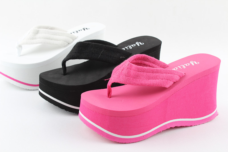 Aliexpress : Buy Towel ultra high heels platform flip flops shoes ...
