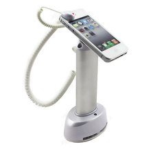195cM Tall Cell mobile phone display alarm stand holder for Retail openly merchandising of Apple Nokia