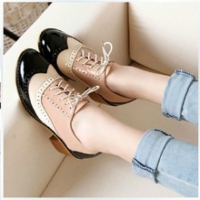 Free shipping 2014 new spring  british  vintage thick heel wedge oxford shoes women