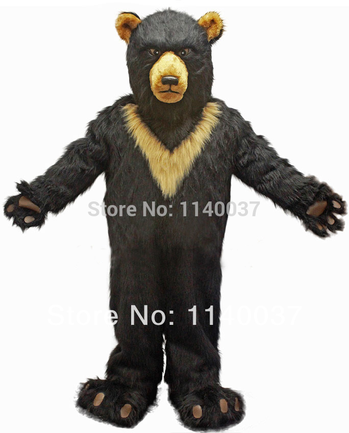 NO 1 MASCOT EMS FREE SHIPPING Burly Black Bear Mascot Costume