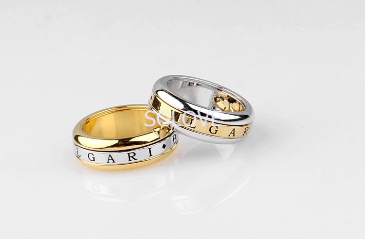 SGLOVE Letter Series 18K Genuine Gold and Platinum Plated Alternate Refinement Band Ring with Perfect Lines