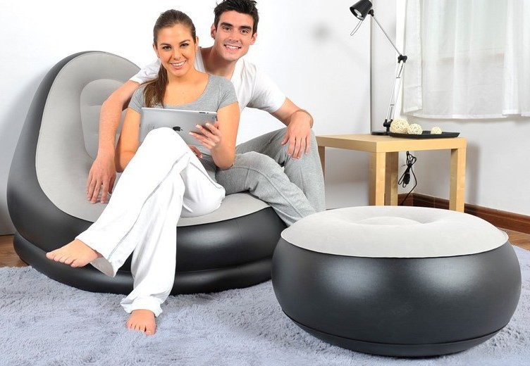 Jilong Ultra Lounge Inflatable Lazy Recliner Relaxing Modern Chair ...