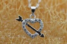 Romantic Korean Fashion Jewelry The arrow of Cupid White AAA Cubic Zirconia Lady Heart Pendants For
