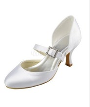 Fashion Rhinestone Hot Sale Wedding Bridal Prom Shoes Satin 8CM Fish Mouth High Heels Women Pumps 171 order