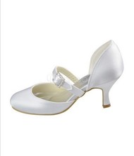 Fashion Rhinestone Hot Sale Wedding Bridal Prom Shoes Satin 8CM Fish Mouth High Heels Women Pumps