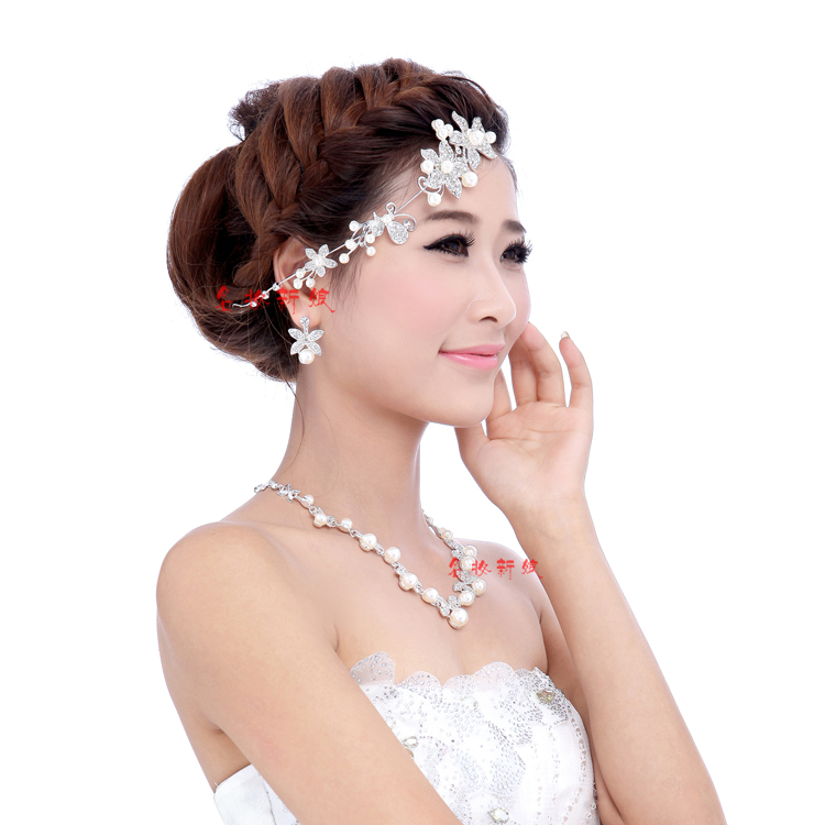 The bride accessories the bride flower hair accessory rhinestone marriage hair accessories