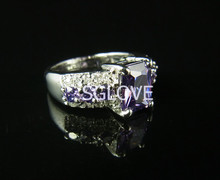 SGLOVE bling bling Series 18K Gold Plated 100 Austrian Crystals Classic Square style Ring Wholesale jewelry