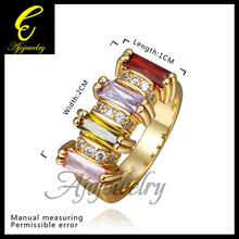 Size 8 Free Shipping Luxury Marriage Jewelry 18K Yellow Gold Plated Zircon Ring For Women