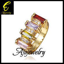 Size 8 Free Shipping Luxury Marriage Jewelry 18K Yellow Gold Plated Zircon Ring For Women