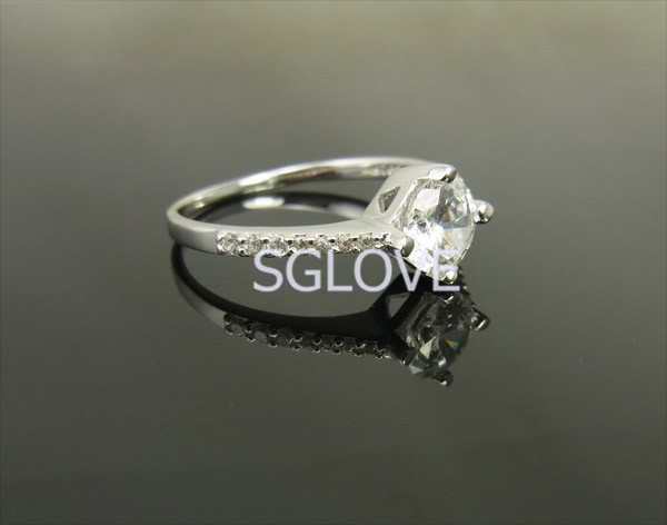 SGLOVE 925 Sterling Silver Series 100 Austrian Crystals Setting Wedding Pure LOVE Ring Wholesale Jewelry mixed