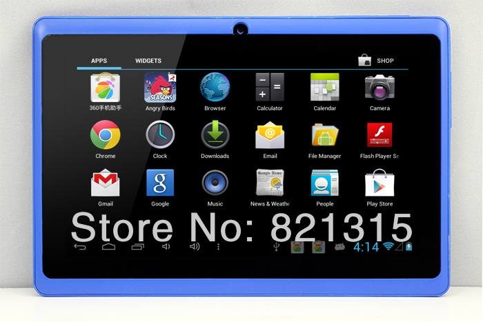 2014 7 tablet pcs 1024 600 HD capacitive touch Rockchip RK3026 dual core Q88 Android 4