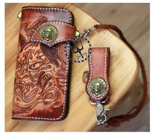 2014 NEW Handmade vintage wallet Genuine leather Long clutch purses man and woman Motorcycle style