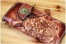NEW Handmade vintage wallet Genuine leather Long clutch purses man and woman Motorcycle style