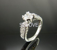 SGLOVE 925 Sterling Silver Series High Quality Cubic Zirconia Crystals Eternal Pure LOVE Classic Engagement Ring