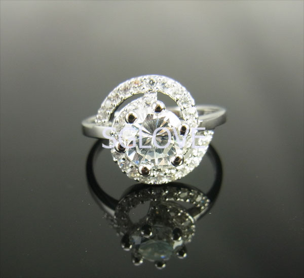 SGLOVE 925 Sterling Silver Series High Quality Cubic Zirconia Crystals Pure LOVE Storm Engagement Ring freeshipping