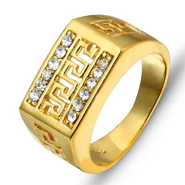 2014 18K Best Gift Gold Plated Men Jewelry Rings RI100244 Free shipping Party Jewelry Cubic Zirconia