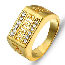 2014 18K Best Gift Gold Plated Men Jewelry Rings #RI100244 Free shipping Party Jewelry Cubic Zirconia man Rings