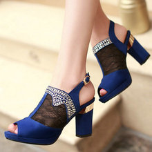 2014 new arrivals fashion women high square heel platform pump shoes sandal women Pumps size 34-40