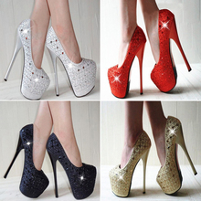 Women s High Heels Platform Stiletto Pumps Party Dressy Prom Dance Sequins New NX61 NX80 