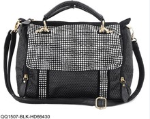 2014 new woman with a glass diamonds in single shoulder bag retro fashion PU leather AS