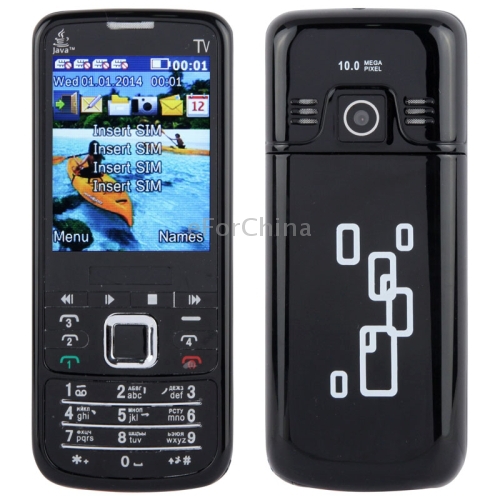 6700 Black 4 SIM Cards 4 Standby Analog TV PAL NTSC JAVA TV Bluetooth FM Function