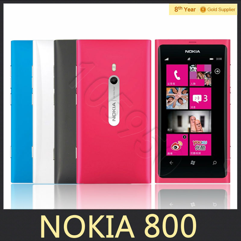 Original Nokia Lumia 800 Unlocked Mobile Phone Microsoft Windows Internal 16GB Memory 8MP Camera Refurbished GPS
