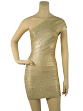 2014 new style High Quality Mini Good One Shoulder Foil Print Women Sexy Ladies Party night