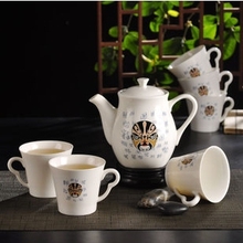 NEW high quality Chinese style ceramic fashion print tea set 6 tea cups tea pot A