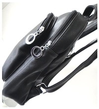 A107 black Hot 2014 sale fashion Backpacks waist bag material PU 30x33cm 3 different colors packing