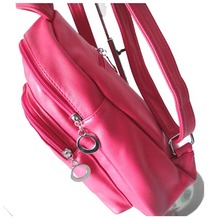 A107 pink Hot 2014 sale fashion Backpacks waist bag material PU 30x33cm 3 different colors packing